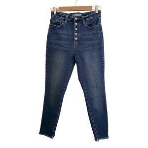 High waisted button front jeans
